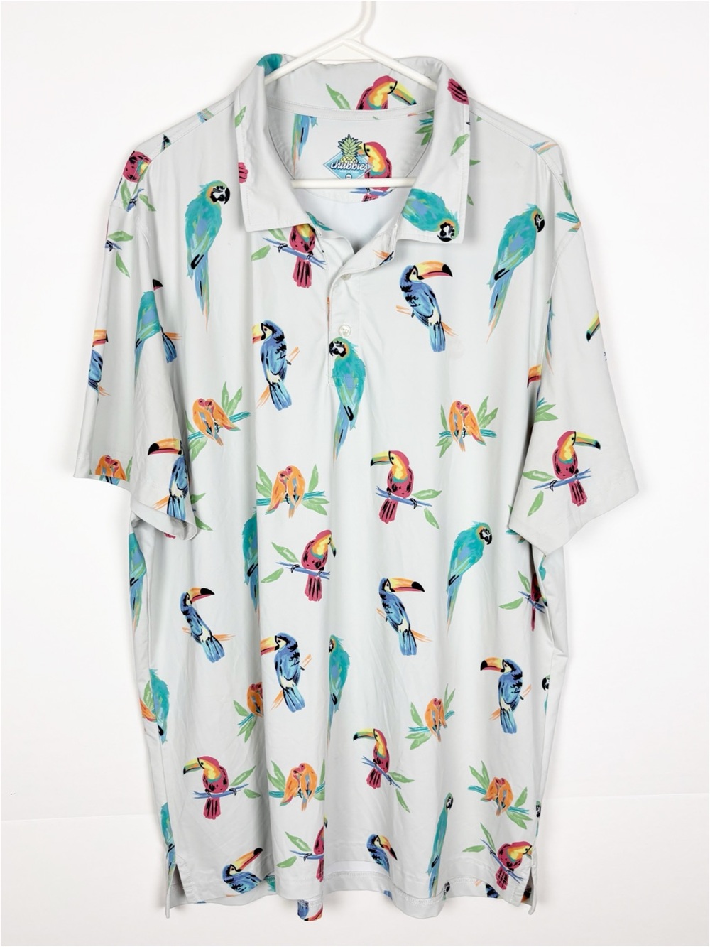 Chubbies The Dude Where's Macaw Performance Polo Mens Size 2XL